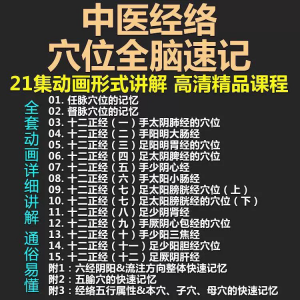 中医经络穴位全脑速记视频教学快速记忆动画形象加深记忆课程教程-婷好淘宝虚拟货源