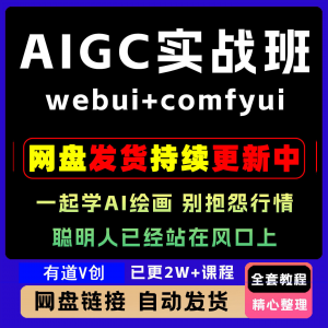 2026 AIGC高级实战班webui+comfyui-起学A1绘画教学视频课程全套-婷好淘宝虚拟货源