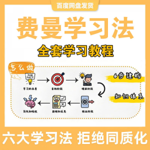 费曼学习法高效率学习全套教程思维导图记忆力笔记技巧视频课程-婷好淘宝虚拟货源
