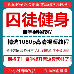 囚徒健身视频教程自重整套教案整专项训练教程+PDF电子版囚徒健身-婷好淘宝虚拟货源