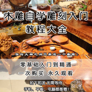 木雕自学雕刻入门教程木匠制作diy手工技术玉石学习视频教学课程-婷好淘宝虚拟货源