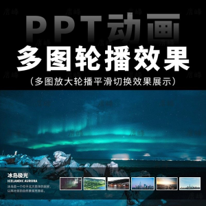 高级感7张多图放大轮播平滑切换效果排版展示动画动态ppt模板素材-婷好淘宝虚拟货源