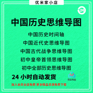 中国思维导图初中朝代近代史时间轴皇帝战争电子版资料图-婷好淘宝虚拟货源