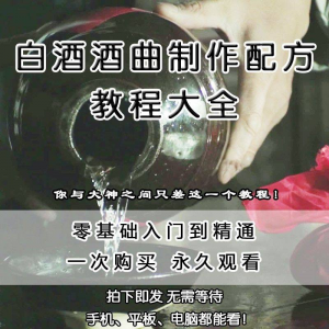 白酒酒曲制作配方教程酿酒技术秘方勾兑视频教学课程零基础学习-婷好淘宝虚拟货源