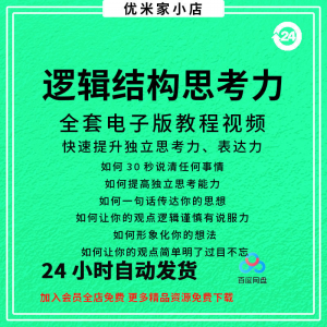 结构化逻辑思维能力训练视频课程表达清晰思维逻辑说服力教程资料-婷好淘宝虚拟货源