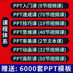 PPT视频教程幻灯制作动画演示文稿Office办公软件入门到高阶课程-婷好淘宝虚拟货源