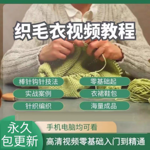 织毛衣教程视频零基础教学传统手工棒针钩针毛线编织婴儿针织围巾-婷好淘宝虚拟货源