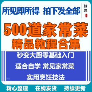 零基础入门自学习培训家常菜做菜教学视频教程私房菜炒菜烹饪厨-婷好淘宝虚拟货源