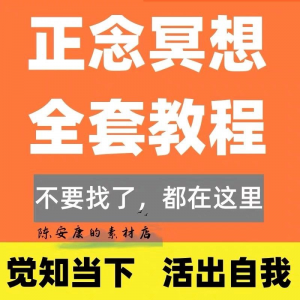 新正念冥想教程睡眠音频音乐调整情绪压力感恩静心瑜伽冥想疗愈课-婷好淘宝虚拟货源