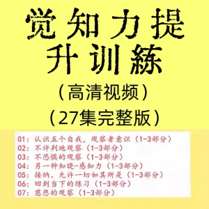 觉知力训练感知力国学智慧2025年心理学自我意识内心疗愈视频教程-婷好淘宝虚拟货源