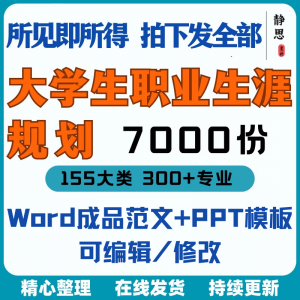 新款大学生职业生涯规划书成长就业赛道学业规划word成品范文ppt-婷好淘宝虚拟货源