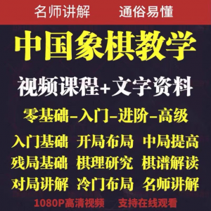 自学课程素材中国象棋教学视频教程全集布局开局零基础初学者棋理-婷好淘宝虚拟货源