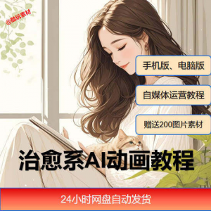 治愈系AI插画动画视频制作教程课程素材自媒体运营小白学习必备-婷好淘宝虚拟货源