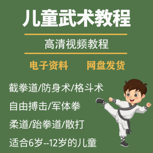 少儿童武术视频教程零基础自学咏春散打擒拿泰拳跆拳道防身术课程-婷好淘宝虚拟货源
