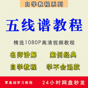 五线谱视频教程教学培训课程在线自学儿童零基础从入门到精通教程-婷好淘宝虚拟货源