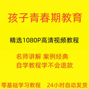 孩子青春期教育视频教程新手自学零基础入门精通教学课程全集-婷好淘宝虚拟货源
