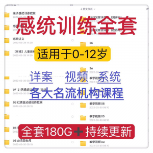 感统课程教案幼儿童训练早教机构视频0-12岁体智能培训测评资料-婷好淘宝虚拟货源