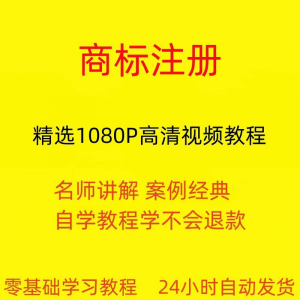 商标注册自己注册视频教程全套从入门到精通技巧培训学习在线课程-婷好淘宝虚拟货源