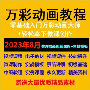 万彩动画大师教程 新手初级进阶视频基础高级实例实战录像微课制-婷好淘宝虚拟货源