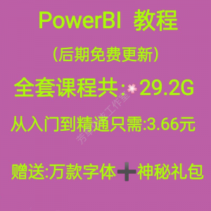 Power bi教程商业数据分析可视化图表建模视频零基础powerbi课程-婷好淘宝虚拟货源