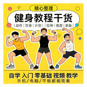 健身运动课程自学运动私教增肌减脂徒手器械锻炼训练视频教程素材-婷好淘宝虚拟货源