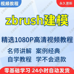 zbrush建模视频教程新手学习小白自学零基础入门精通教学课程全集-婷好淘宝虚拟货源