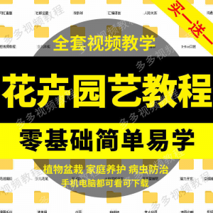 花卉园艺家庭养花盆栽苗圃栽培常识自学视频教程素材资料全套课程-婷好淘宝虚拟货源
