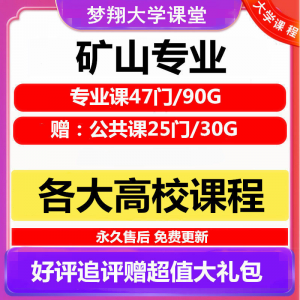 大学矿山专业视频教程矿山机械边坡工程 采矿72门自学课程赠PPT-婷好淘宝虚拟货源