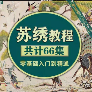 苏绣教程视频零基础苏绣教程苏绣入门到精通教学视频苏绣全套课程-婷好淘宝虚拟货源