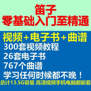 竹笛初学者曲谱入门课程笛零基础视频教学自零基础演奏电子版吹笛-婷好淘宝虚拟货源