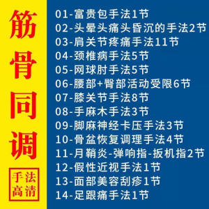 筋骨同调祛痛术活动受限手法富贵颈椎颈肩肘腰膝关节疼痛手法素材-婷好淘宝虚拟货源