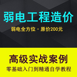 弱电智能化工程量造价实操课程弱电安防监控安装预算编制视频教程-婷好淘宝虚拟货源